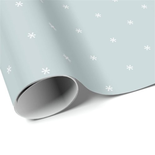 Cute dusty blue white snowflakes winter Holidays  Wrapping Paper