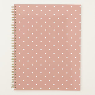 Cute dusty pink polka dot pattern girly elegant planner