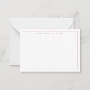 Cute Dusty Pink Professional Simple Thin Border Note Card