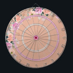 Cute Dusty Rose floral  Dart Board<br><div class="desc">A mix of watercolor rose florals and simple typography gives these gifts a modern style. Minimalist and chic, this design uses bright purple tones on a dusty pink background. This products contains no text, however you can choose to pair it with the "Hello four-oh!" 40th birthday party collection if you...</div>