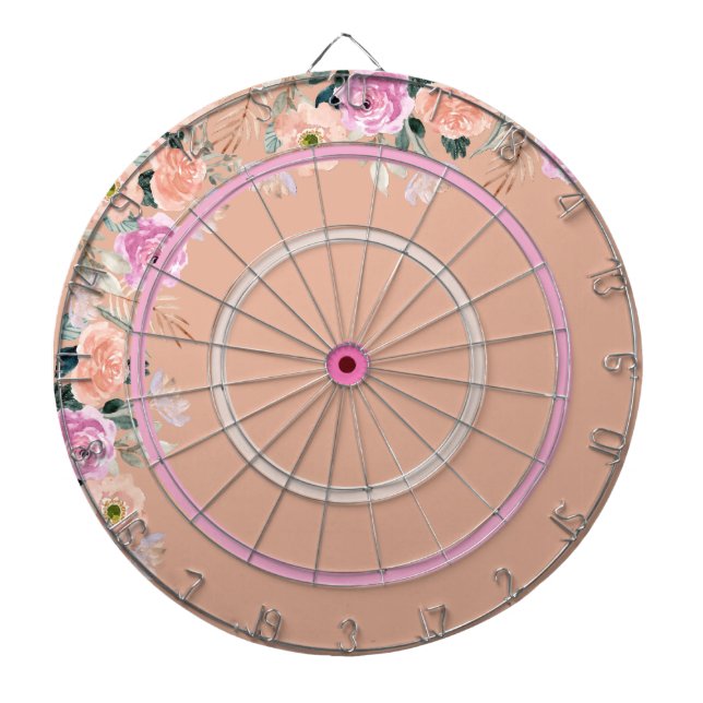 Cute Dusty Rose floral  Dart Board (Front)