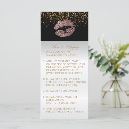 Cute Dusty Rose Glitter Lip Instructions (Standing Front)