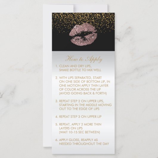 Cute Dusty Rose Glitter Lip Instructions (Front)