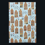 Cute Dutch Houses Amsterdam City Pattern Kitchen Towel<br><div class="desc">Decorate your kitchen with this cool towel. Makes a great housewarming or anniversary gift! You can customize it and add text too. Check my shop for lots more colors and patterns plus matching kitchen stuff! You can always add your own text. Let me know if you'd like something custom made....</div>