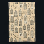 Cute Dutch Houses Amsterdam City Pattern Kitchen Towel<br><div class="desc">Decorate your kitchen with this cool towel. Makes a great housewarming or anniversary gift! 
You can customize it and add text too.
Check my shop for lots more colors and patterns plus matching kitchen stuff!</div>