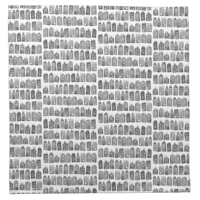 Cute Dutch Houses Amsterdam Pattern Elegant Cloth Napkin (Front)