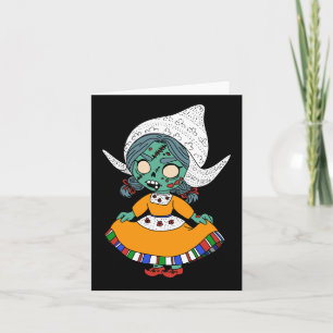 Cute Dutch Zombie Girl Note Card