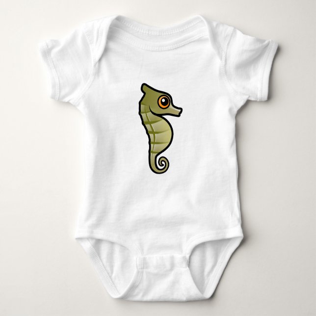 Cute Dwarf Seahorse Baby Bodysuit (Front)
