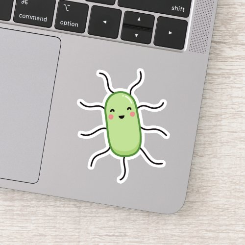 Cute E coli bacteria _ kawaii microbe Sticker