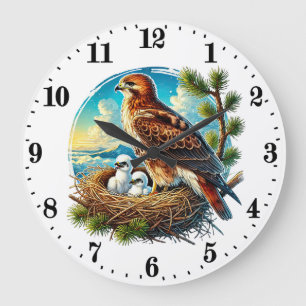 Cute eagle lovers bird large clock