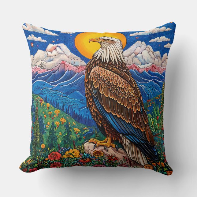 Cute Eagle Throw Pillow (Front)
