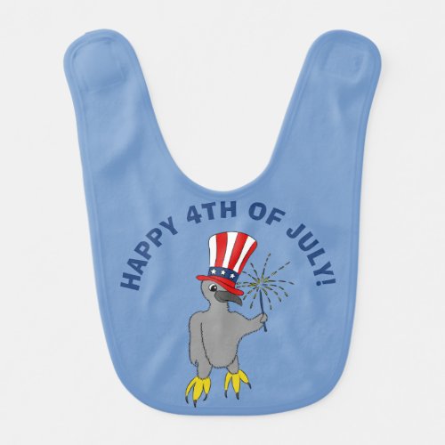 Cute Eaglet Happy 4th of July Custom Baby Bib