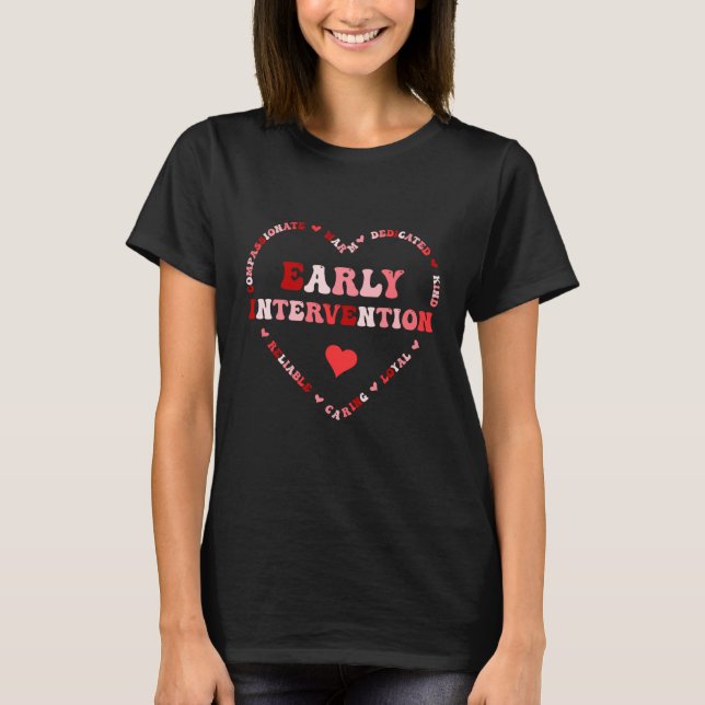 Cute Early Intervention Valentines Day Heart  1 T-Shirt (Front)
