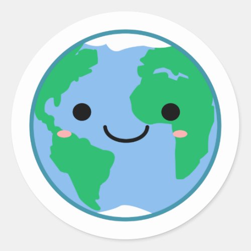Cute Earth Climate Change Awareness Classic Round Sticker