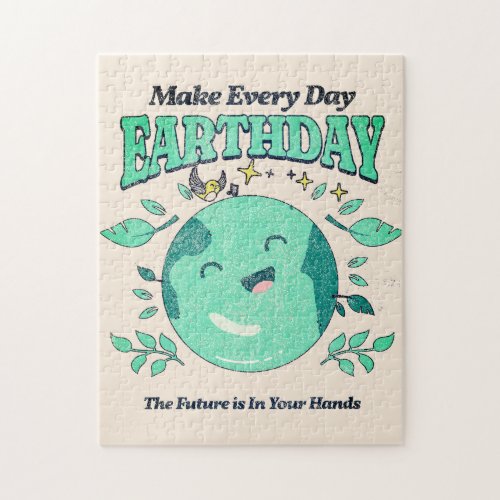 Cute Earth Day Everyday Adorable Kawaii Jigsaw Puzzle