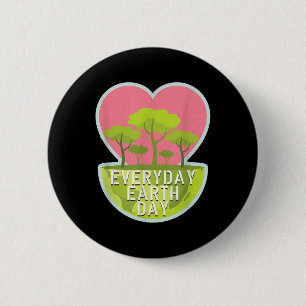 Cute Earth Day Everyday Environmental Protection G Button