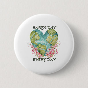 Cute Earth Day Everyday Retro Vintage 1 Button