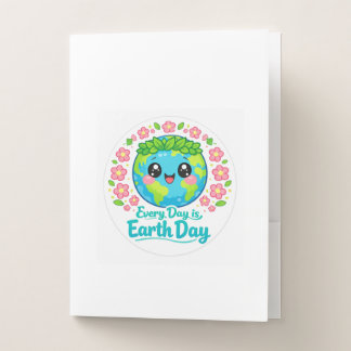 Cute Earth Day Pocket Folder – Every Day is Earth 