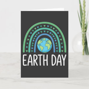 Cute Earth Day Rainbow Hearts Aesthetic Minimal Card