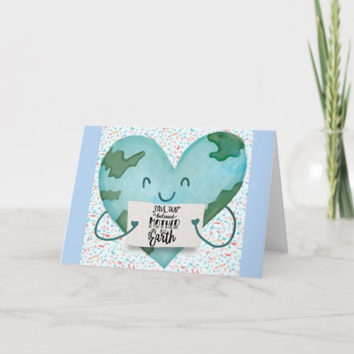 Cute Earth Day Save Our Planet Card