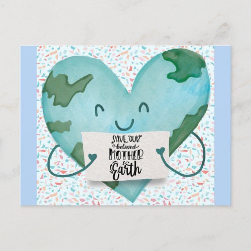 Cute Earth Day Save Our Planet Postcard