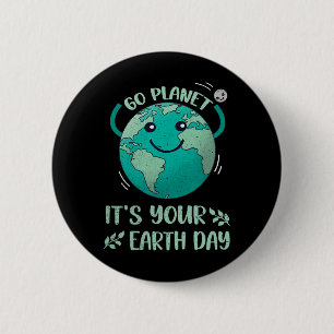 Cute Earth Day Shirt Happy Earth Day 2025 Go Plane Button