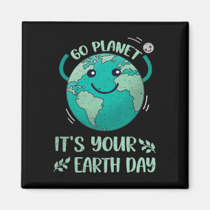 Cute Earth Day Shirt Happy Earth Day 2025 Go Plane Magnet