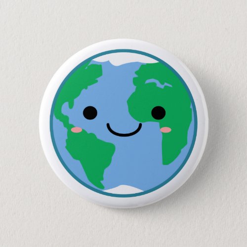 Cute Earth Environmental Awareness Climate Change Button