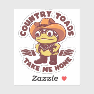 Cute Earth Toad Puns Country Toads Take Me Home Sticker