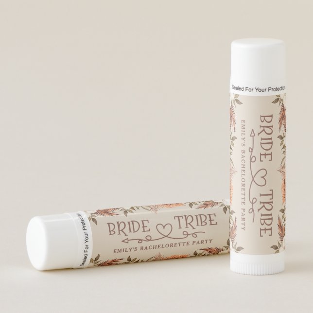 Cute Earth Tone Boho Bride Tribe Lip Balm (Front)