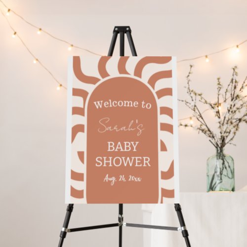 Cute Earthy Boho Rainbow Baby Shower Welcome  Foam Board