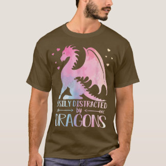 Cute Easily Distracted by Dragons Pastel Toddler G T-Shirt