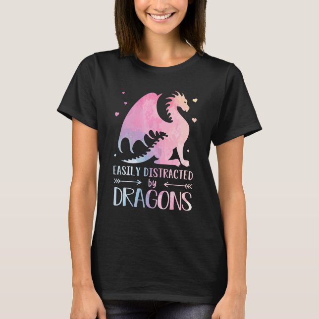 Cute Easily Distracted By Dragons Pastel Toddler G T-Shirt (Front)