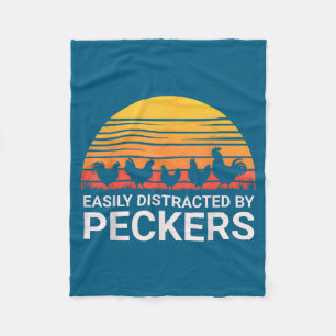Cute Easily Distracted Peckers Farmer Lover Fleece Blanket