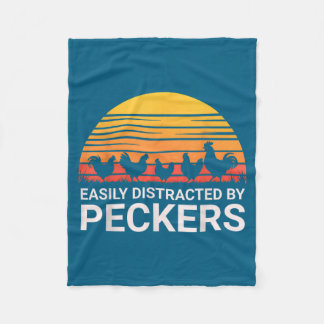 Cute Easily Distracted Peckers Farmer Lover Fleece Blanket