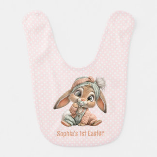 Cute Easter Baby Girl Bunny Baby Bib