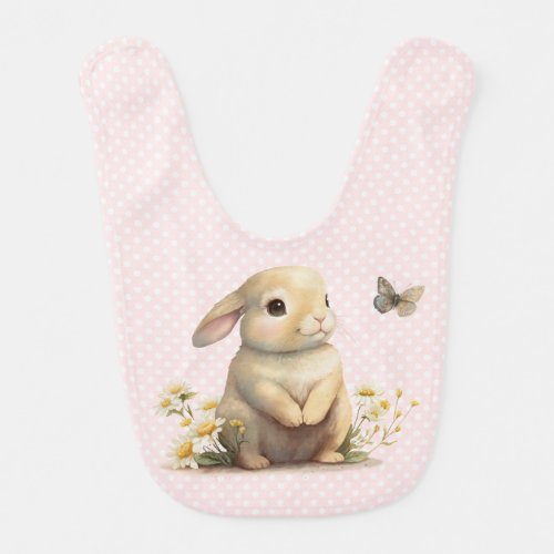 Cute Easter Baby Girl Bunny Baby Bib