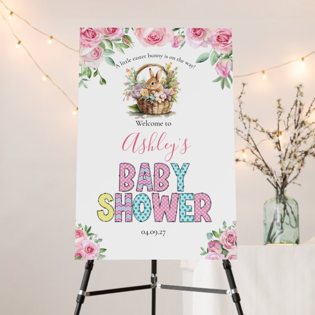 Cute Easter Baby Shower Welcome sign (In Situ (Stand))