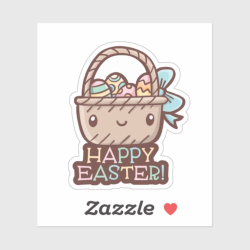 Cute Easter Basket Custom_Cut Vinyl Sticker