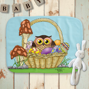 Cute Easter Basket Owl Burp Cloth