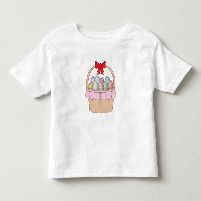 Cute Easter Basket & Pastel Easter Eggs Baby Bodys Toddler T-shirt (Front)