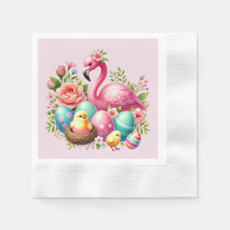 Cute Easter beach pink flamingo party Napkins
