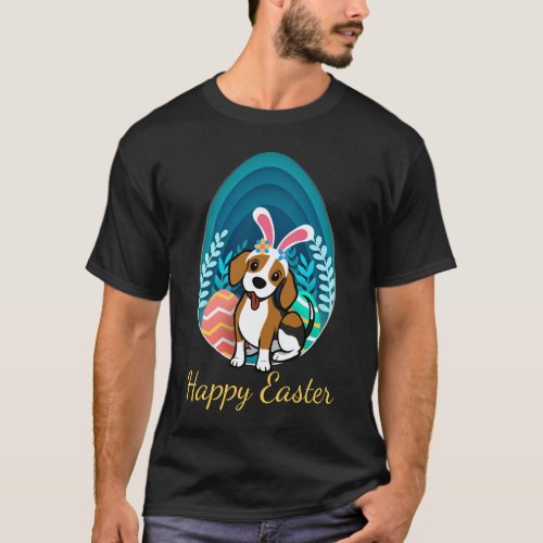 Cute Easter Beagle Happy T_Shirt
