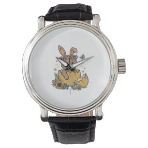 Cute Easter Bear in Cracked Egg Vintage Vector_1 Watch
