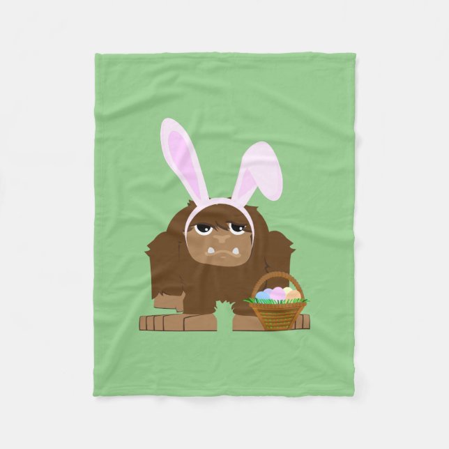 Cute Easter Bigfoot Fleece Blanket (Front)
