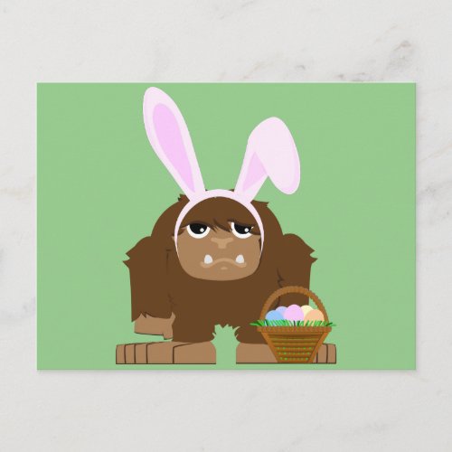 Cute Easter Bigfoot Holiday Postcard