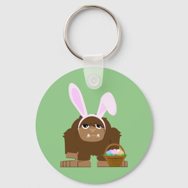 Cute Easter Bigfoot Keychain (Front)