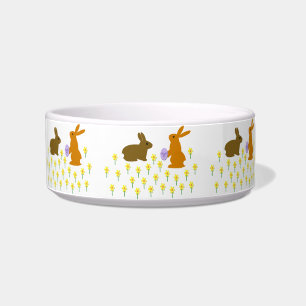 Cute Easter Bunnies and Daffodils Bowl
