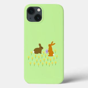 Cute Easter Bunnies and Daffodils Case-Mate iPhone 13 Case