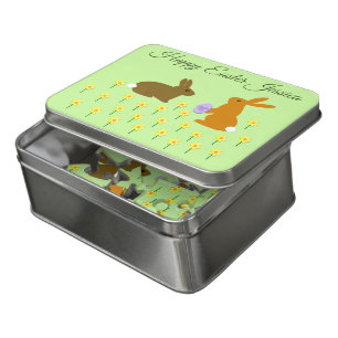 Cute Easter Bunnies and Daffodils Custom Jigsaw Puzzle